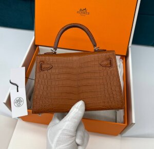 Hermes Kelly 19 крокодил