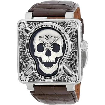 Bell & Ross Aviation Black Skull Dial Men's Limited Edition Watch